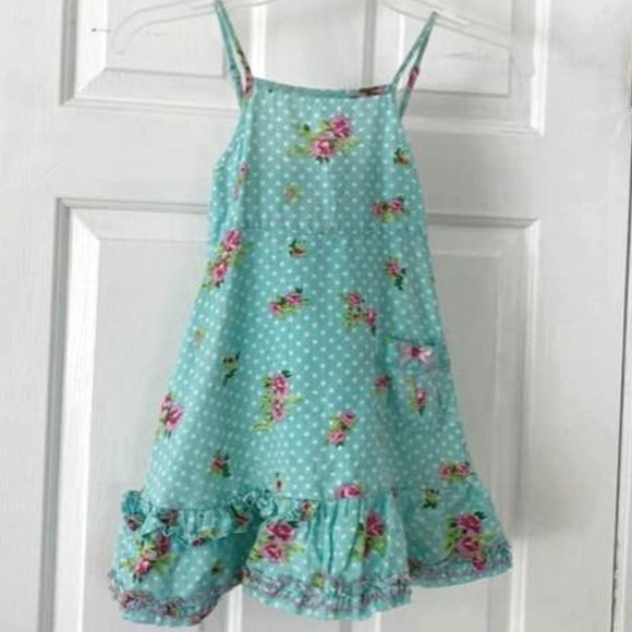 Mim Pi Girls Shabby Rose Polka Dot Sundress Bling Adorable Cute - Picture 1 of 1